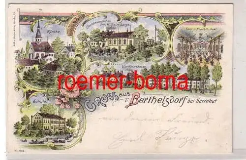 80763 Ak Lithographie Gruß aus Berthelsdorf bei Herrnhut 1908