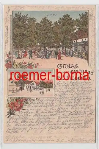 74555 Ak Lithografie Gruss aus dem Gasthaus zu Kl. Liebenau 1903