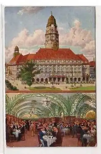 56993 Ak Dresden neues Rathaus und Rats-Weinkeller 1915