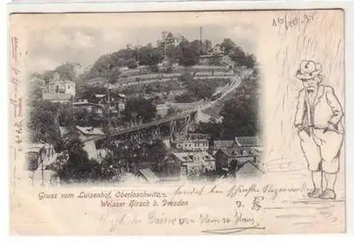 57957 Ak Gruss vom Luisenhof Oberloschwitz, Weisser Hirsch bei Dresden 1898