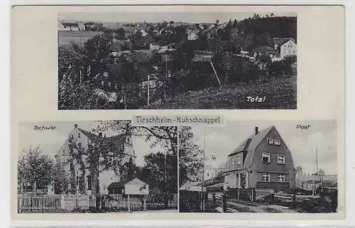 69228 Mehrbild Ak Tirschheim Kuhschnappel Totalansicht, Schule, Post 1933