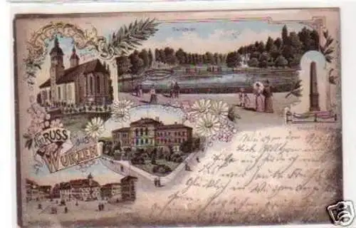 34372 Ak Lithographie Gruss aus Wurzen 1898