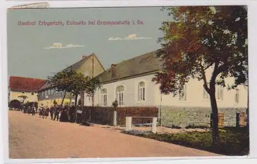 84069 Ak Eulowitz bei Grosspostwitz in Sachsen Gasthof Erbgericht 1923