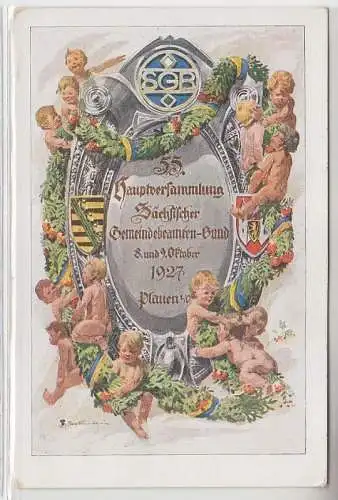 12946 Ak 55. Hauptversammlung säch. Geimeindebeamtenbund Plauen 1927