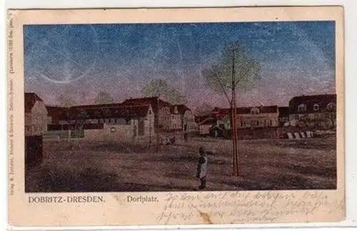 60990 Ak Dobritz Dresden Dorfplatz 1911