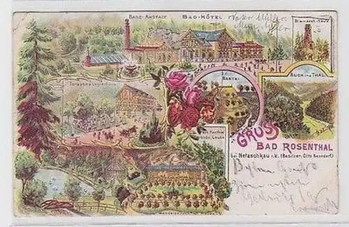 62886 Ak Lithografie Gruss aus Bad Rosenthal bei Netzschkau i.V. 1902