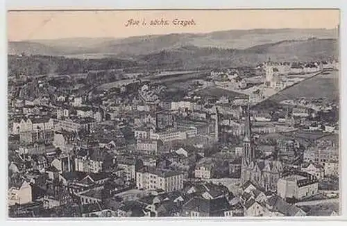 51059 Ak Aue im sächsischen Erzgebirge Totalansicht 1918