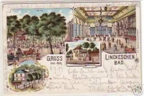 19462 Ak Lithographie Gruß aus Linkeschen Bad 1899