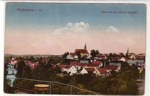 55545 Ak Weißenberg in Sachsen Blick von der schönen Aussicht 1920