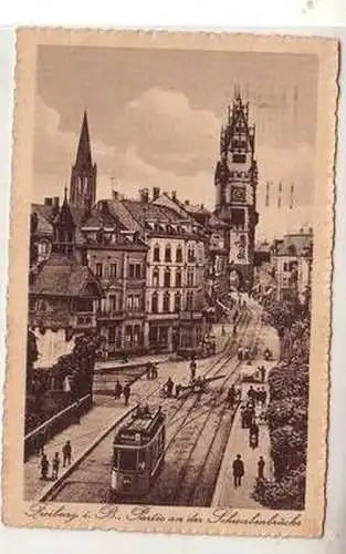 51749 Feldpost Ak Freiburg i.B. Partie an der Schwabenbrücke 1917