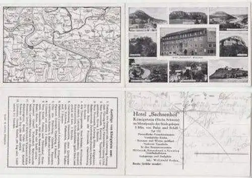 48681 Doppel Ak Königstein Hotel Sachsenhof um 1930