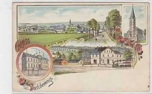 35986 Ak Lithographie Gruss aus Dorfchemnitz um 1900