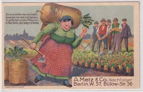 46078 Ak Berlin Werbung Fa. A. Metz & Co. Nachfolger Futter-Runkel  um 1915