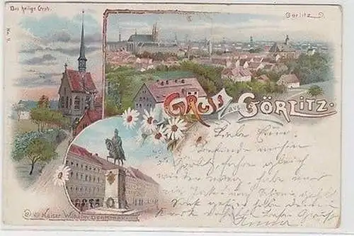 64015 Ak Lithographie Gruß aus Görlitz 1900