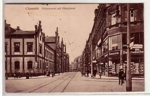 44039 Feldpost Ak Chemnitz Poststraße m. Hauptpost 1916