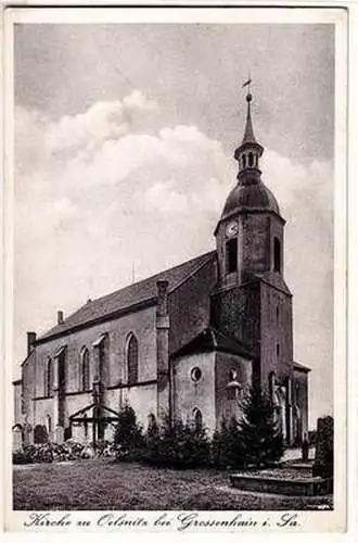 58041 Ak Kirche zu Oelsnitz bei Großenhain in Sachsen um 1930