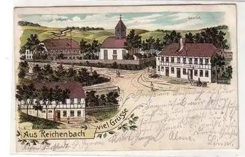 50302 Ak Lithographie Gruß aus Reichenbach 1905