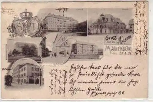 46232 Mehrbild Ak Gruss aus der Kaserne Marinberg 1901