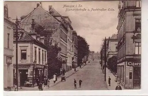 56830 Ak Meerane Bismarckstrasse Ecke Poststrasse 1916