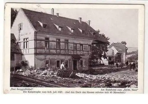 52930 Ak Bad Berggießhübel am Badehotel zum "Sächs. Haus" 1927