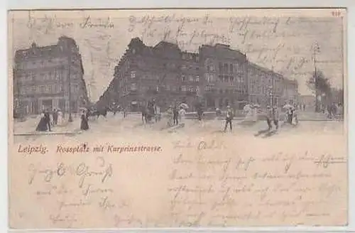 03916 Ak Leipzig Rossplatz mit Kurprinzstraße 1908