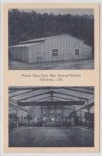 44496 Ak Falkenau in Sachsen Prunk Tanz Zelt um 1930