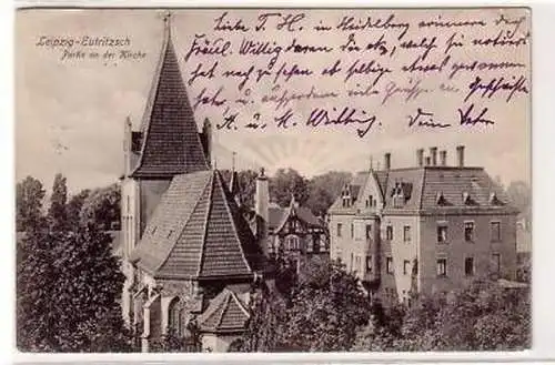 43135 Ak Leipzig Eutritzsch Partie an der Kirche 1910