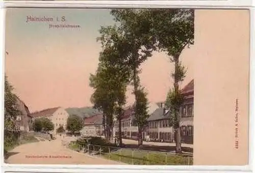 54085 Ak Hainichen in Sachsen Hospitalstrasse um 1905