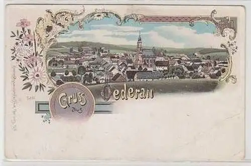 57281 Ak Lithographie Gruß aus Oederan um 1900
