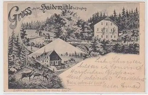 59207 Mehrbild Ak Gruß von der Haidemühle bei Dresden 1897