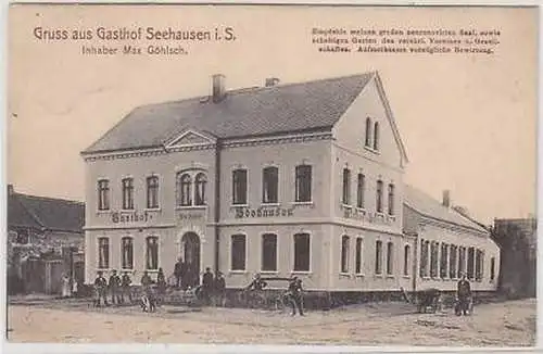 44456 Ak Gruss aus Gasthof Seehausen in Sachsen 1908