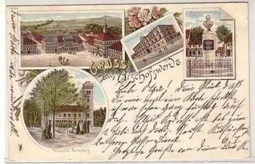 57533 Ak Lithographie Gruß aus Bischofswerda 1898