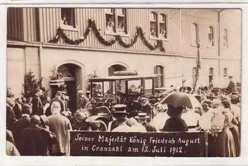 55053 Ak Cranzahl Besuch seiner Majestät König Friedrich August 1912