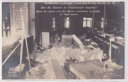 52022 Foto AK Wie die Russen in Ostpreussen hausten! Kriegs-Karte 1915
