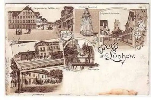 55262 Ak Lithographie Gruss aus Lüchow 1911