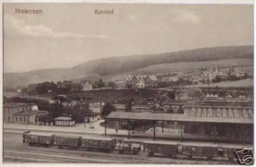 09690 Ak Kreiensen Bahnhof mit Zug um 1920