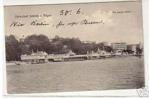 13033 Ak Ostseebad Saßnitz auf Rügen 1913