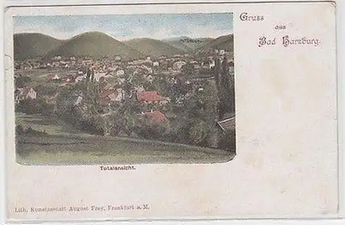 15009 Ak Lithografie Gruss aus Bad Harzburg Totalansicht um 1900