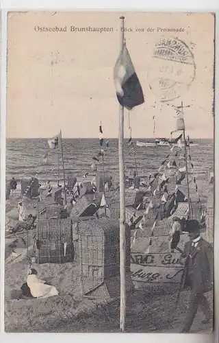 70961 Feldpost Ak Ostseebad Brunshaupten Blick von der Promenade 1915