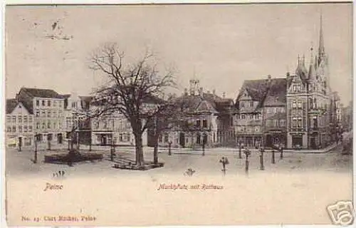 07711 Ak Peine Marktplatz mit Rathaus 1907