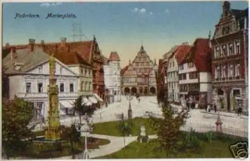 13636 Ak Paderborn Marienplatz 1919