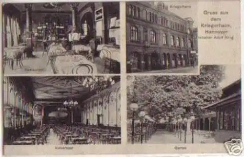14204 Ak Gruß aus dem Kriegerheim Hannover 1912