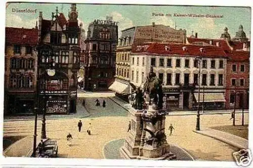 28880 Ak Düsseldorf Partie am Kaiser Wilhelm Denkmal