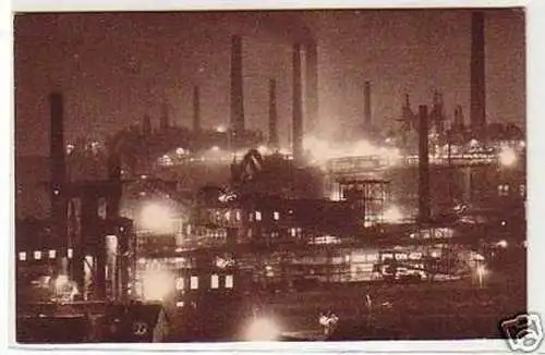 28199 Ak Völklingen Eisen Werke bei Nacht um 1930
