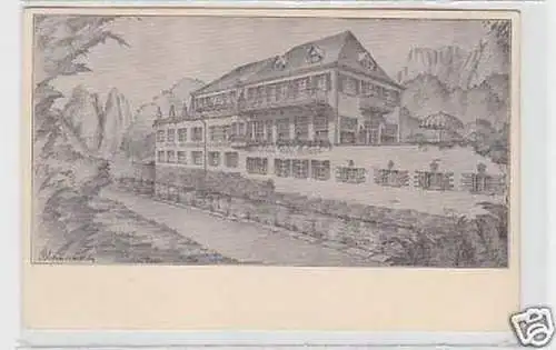 30129 Ak Bad Münster am Stein Hotel Restaurant um 1930