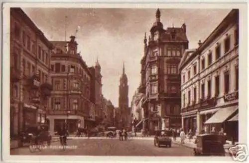 11391 Ak Krefeld Rheinstrasse mit Verkehr 1931