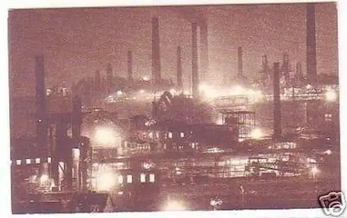 27398 Ak Völklingen Eisen Werke bei Nacht um 1930