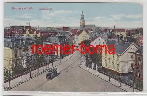 14950 Feldpost Ak Hamm Westfalen Totalansicht mit Strassenbahn 1915