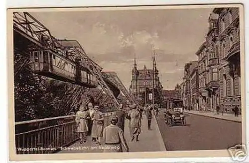 17497 Ak Wuppertal Barmen Schwebebahn am Neuerweg 1937