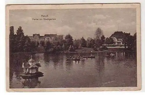 35784 Feldpost Ak Neuß Partie im Stadtgarten 1917